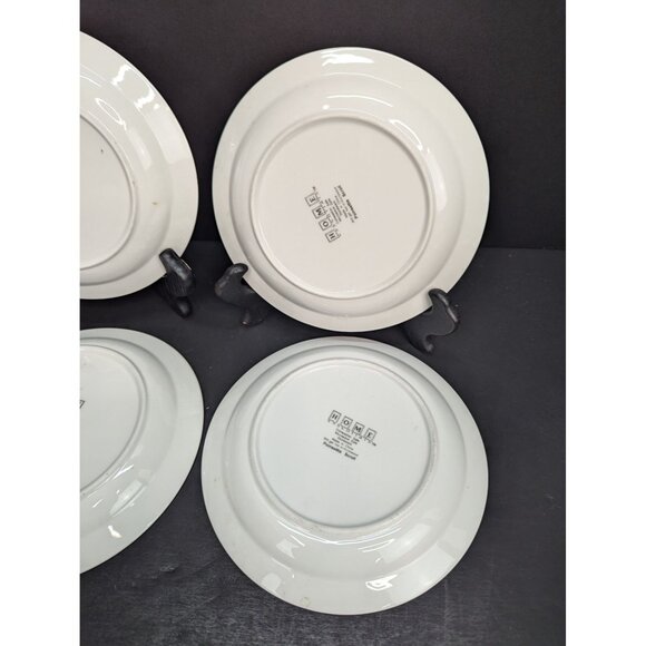 Home Essentials Stoneware Poinsettia Scroll 7" Bread Plate Replacement Set of 4 - Picture 7 of 9